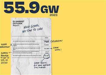 Leto 2023 je prava senzacija za sončno energijo v Evropski uniji, saj se je moč sončnih elektrarn povzpela na osupljivih 55,9 GW